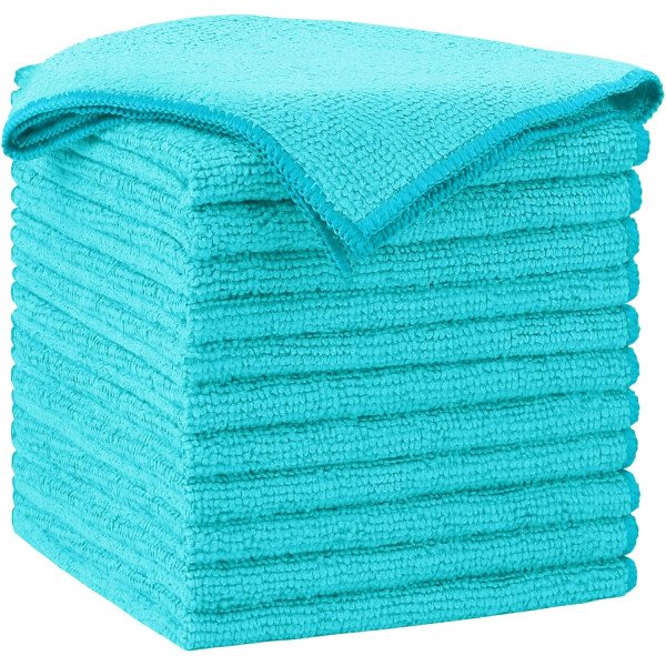 AIDEA Paño de limpieza de microfibra, 100 unidades, toallas de microfibra suave para automóviles, trapos de limpieza absorbentes, paños de lavado sin pelusa para casa, cocina, ventana (12 x 12 - Imagen 38