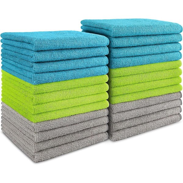 AIDEA Paño de limpieza de microfibra, 100 unidades, toallas de microfibra suave para automóviles, trapos de limpieza absorbentes, paños de lavado sin pelusa para casa, cocina, ventana (12 x 12 - Imagen 40