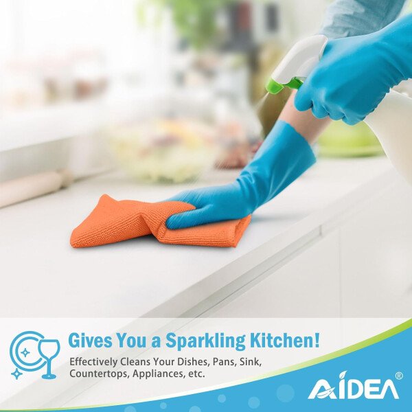AIDEA Paño de limpieza de microfibra, 100 unidades, toallas de microfibra suave para automóviles, trapos de limpieza absorbentes, paños de lavado sin pelusa para casa, cocina, ventana (12 x 12 - Imagen 46