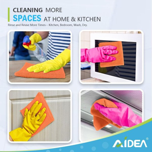 AIDEA Paño de limpieza de microfibra, 100 unidades, toallas de microfibra suave para automóviles, trapos de limpieza absorbentes, paños de lavado sin pelusa para casa, cocina, ventana (12 x 12 - Imagen 48