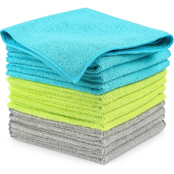 AIDEA Paño de limpieza de microfibra, 100 unidades, toallas de microfibra suave para automóviles, trapos de limpieza absorbentes, paños de lavado sin pelusa para casa, cocina, ventana (12 x 12 - Imagen 50