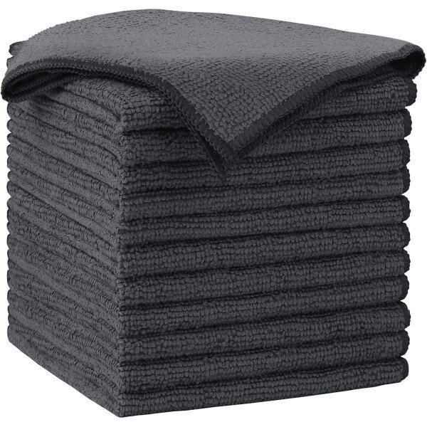 AIDEA Paño de limpieza de microfibra, 100 unidades, toallas de microfibra suave para automóviles, trapos de limpieza absorbentes, paños de lavado sin pelusa para casa, cocina, ventana (12 x 12 - Imagen 52