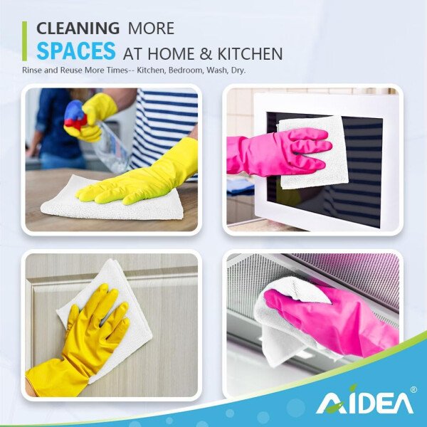 AIDEA Paño de limpieza de microfibra, 100 unidades, toallas de microfibra suave para automóviles, trapos de limpieza absorbentes, paños de lavado sin pelusa para casa, cocina, ventana (12 x 12 - Imagen 59
