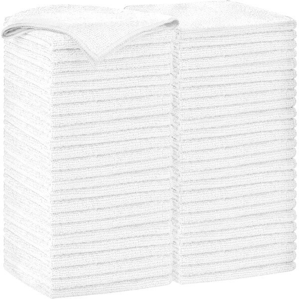AIDEA Paño de limpieza de microfibra, 100 unidades, toallas de microfibra suave para automóviles, trapos de limpieza absorbentes, paños de lavado sin pelusa para casa, cocina, ventana (12 x 12 - Imagen 67