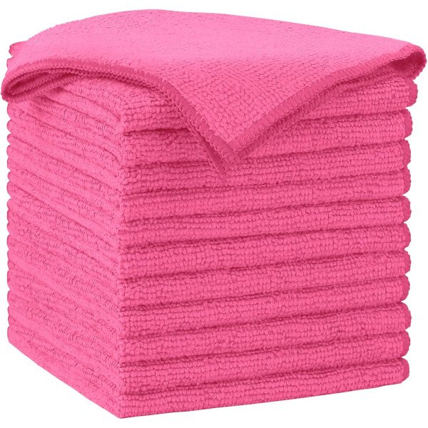 AIDEA Paño de limpieza de microfibra, 100 unidades, toallas de microfibra suave para automóviles, trapos de limpieza absorbentes, paños de lavado sin pelusa para casa, cocina, ventana (12 x 12 - Imagen 68