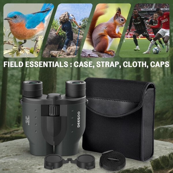 Binoculares compactos de 25 x 32 pulgadas para adultos y niños, binoculares de alta potencia, para observación de aves, ligeros, con tamaño pequeño para caza, viajes, deportes, senderismo - Image 7