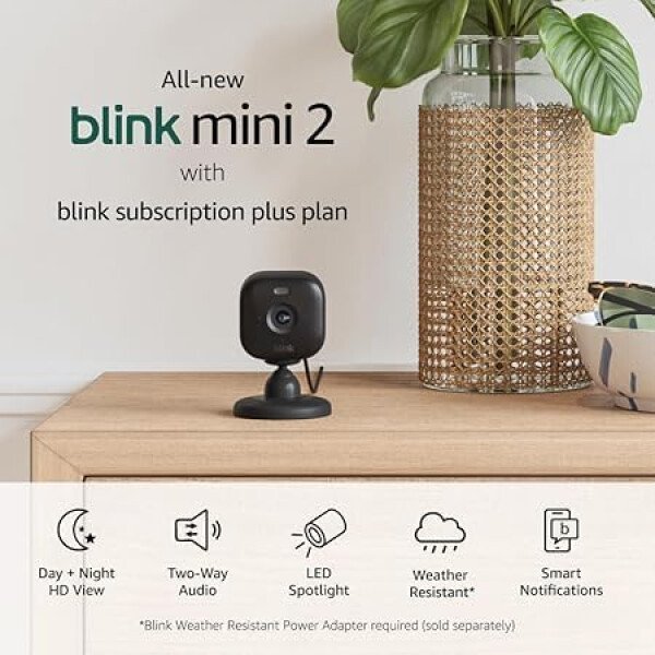 Blink Mini 2 (último modelo): Cámara de seguridad doméstica y para mascotas con video HD, visión nocturna en color, detección de movimiento, audio bidireccional y luz integrada - 1 cámara (blanca) - Image 8
