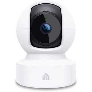 Kasa - Cámara de seguridad inteligente para interiores Pan/Tilt, cámara HD de 1080p, de 2,4 GHz con visión nocturna, detección de movimiento para el monitor del bebé y las mascotas, almacenamiento en la nube y en tarjetas SD, funciona con Alexa y Google Home (EC70)