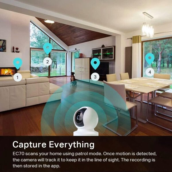 Kasa - Cámara de seguridad inteligente para interiores Pan/Tilt, cámara HD de 1080p, de 2,4 GHz con visión nocturna, detección de movimiento para el monitor del bebé y las mascotas, almacenamiento en la nube y en tarjetas SD, funciona con Alexa y Google Home (EC70) - Image 3