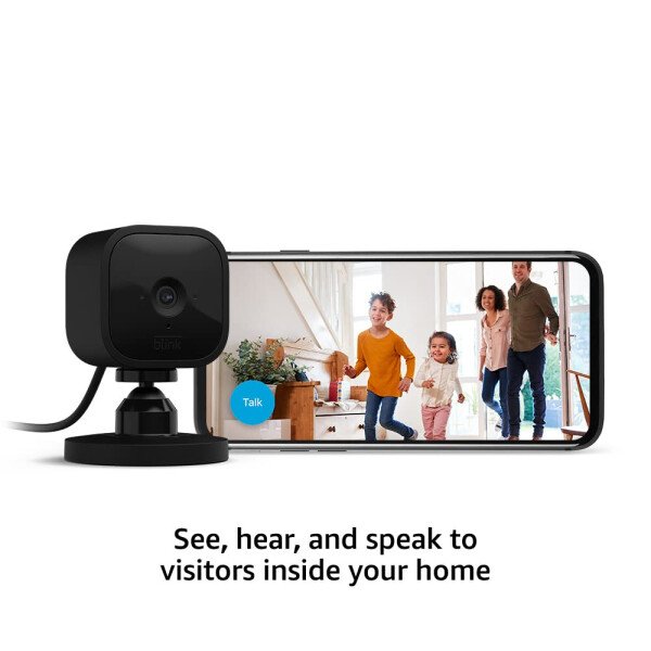 Blink Mini - Cámara de seguridad inteligente compacta, conectable, para interiores, con video de alta definición 1080 y detección de movimiento, funciona con Alexa - 1 cámara (Negro) - Imagen 3