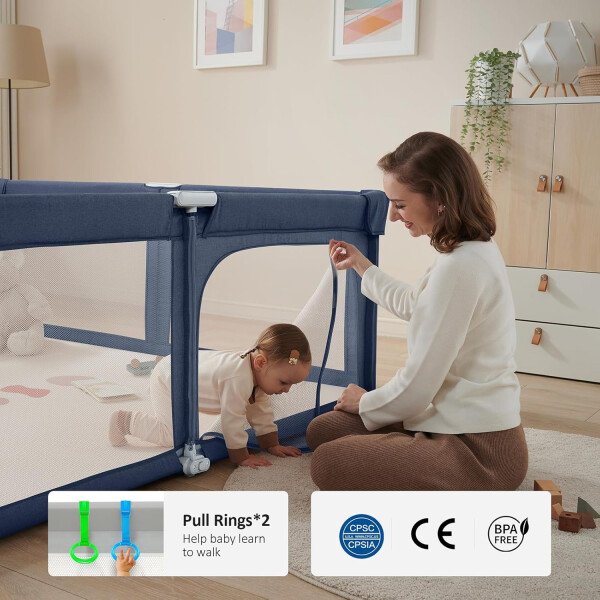 Doradotey - Corralito plegable para bebés de 1 a 3 años, tamaño y forma, recinto ajustable, 8 paneles, puerta desmontable de 79 x 71 pulgadas, gran patio para interiores, fácil de montar y limpiar - Imagen 38