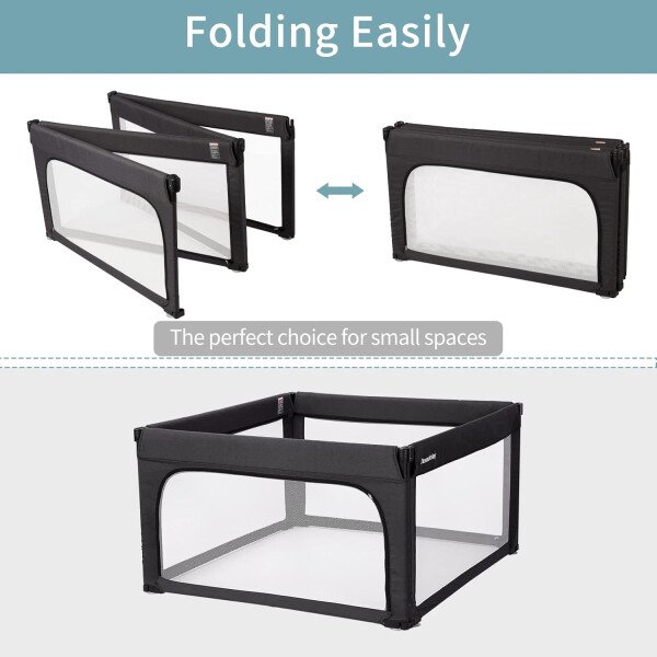 Doradotey - Corralito plegable para bebés de 1 a 3 años, tamaño y forma, recinto ajustable, 8 paneles, puerta desmontable de 79 x 71 pulgadas, gran patio para interiores, fácil de montar y limpiar - Imagen 59