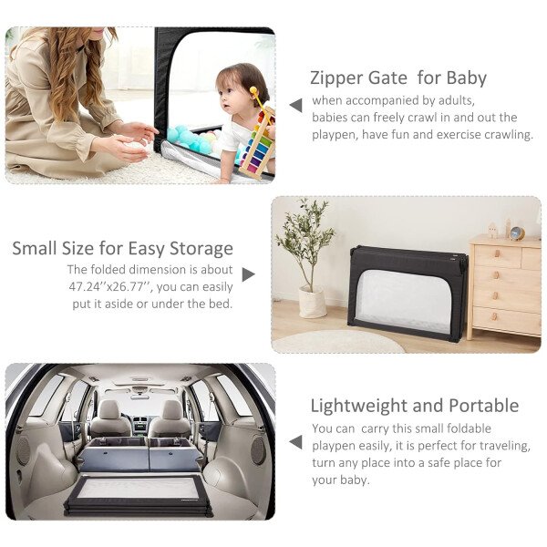 Doradotey - Corralito plegable para bebés de 1 a 3 años, tamaño y forma, recinto ajustable, 8 paneles, puerta desmontable de 79 x 71 pulgadas, gran patio para interiores, fácil de montar y limpiar - Imagen 62