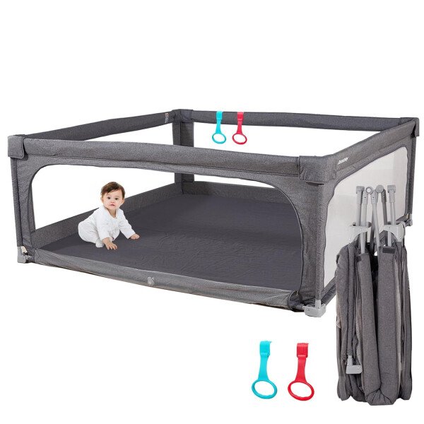 Doradotey - Corralito plegable para bebés de 1 a 3 años, tamaño y forma, recinto ajustable, 8 paneles, puerta desmontable de 79 x 71 pulgadas, gran patio para interiores, fácil de montar y limpiar - Imagen 69