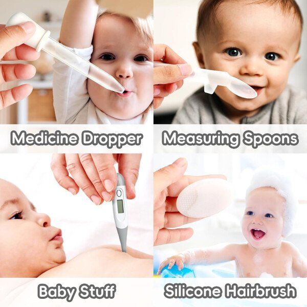 Kit de aseo para bebés, juego de cuidado de seguridad infantil con cepillo para el cabello, peine cortaúñas, aspirador nasal, kit esencial para bebés para niñas recién nacidas y niños - Image 25