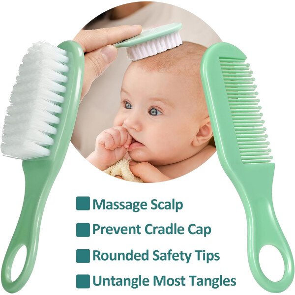 Kit de aseo para bebés, juego de cuidado de seguridad infantil con cepillo para el cabello, peine cortaúñas, aspirador nasal, kit esencial para bebés para niñas recién nacidas y niños - Image 40
