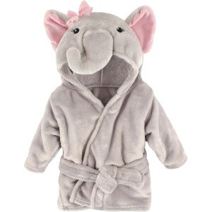 Hudson Baby - Bata de baño unisex de peluche con cara de animal para bebé
