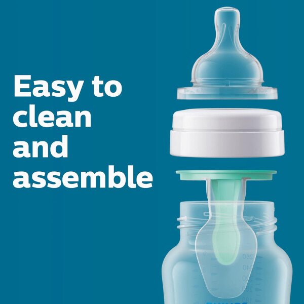 Philips AVENT - Biberón anticólicos con ventilación AirFree, 266 mililitros, transparente, SCY703/04, 4 unidades - Image 8