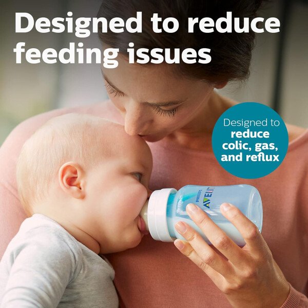 Philips AVENT - Biberón anticólicos con ventilación AirFree, 266 mililitros, transparente, SCY703/04, 4 unidades - Image 26