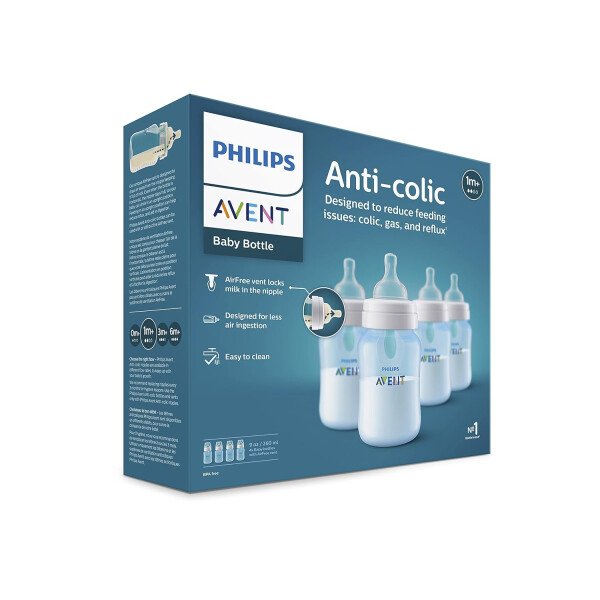 Philips AVENT - Biberón anticólicos con ventilación AirFree, 266 mililitros, transparente, SCY703/04, 4 unidades - Image 28