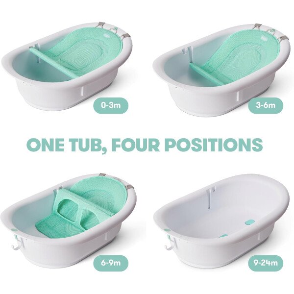 Frida Baby Bañera de bebé 4 en 1 Grow-with-Me, bañera para recién nacidos a niños pequeños con asiento de baño extraíble y respaldo para soporte de baño en la bañera - Imagen 6