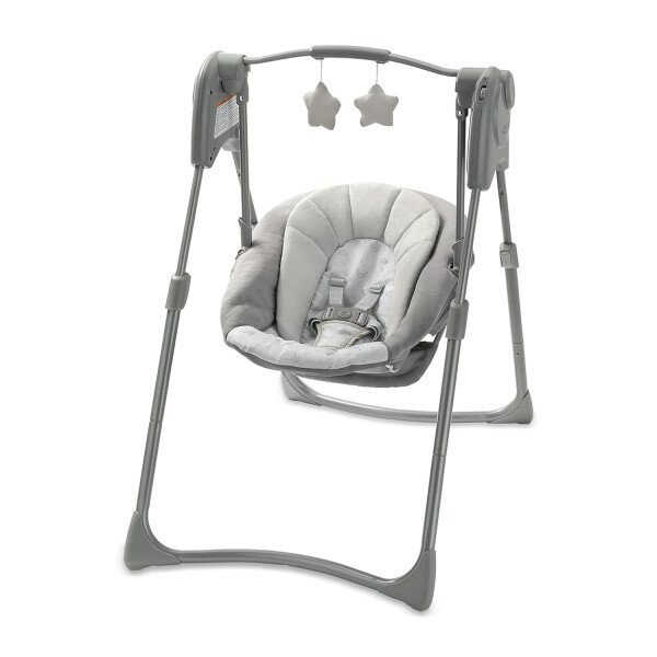 Graco Slim Spaces - Columpio compacto para bebé, Reign