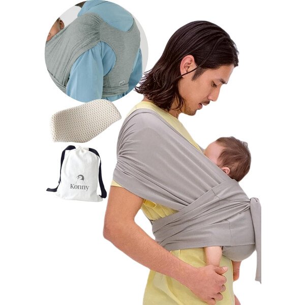 Konny Portabebés Flex SoftBreeze con soporte para la cabeza, ajustable, fácil de llevar, perfecto para bebés recién nacidos, esenciales de hasta 44 libras (XS-XL) - Beige - Image 19
