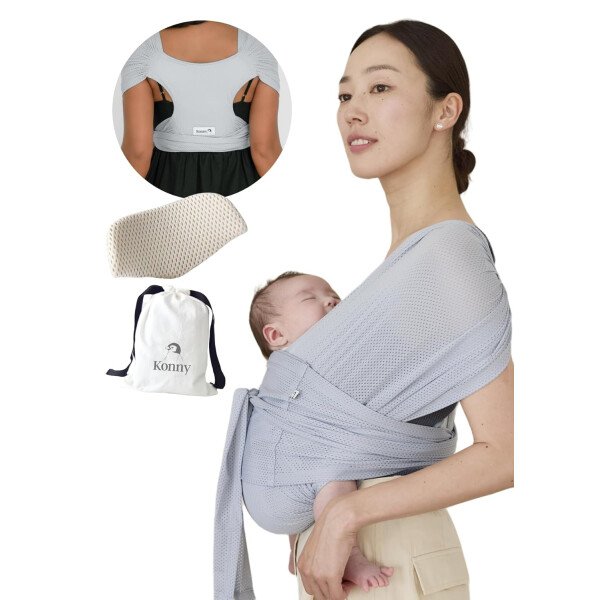 Konny Portabebés Flex SoftBreeze con soporte para la cabeza, ajustable, fácil de llevar, perfecto para bebés recién nacidos, esenciales de hasta 44 libras (XS-XL) - Beige - Image 26