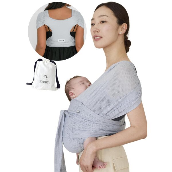 Konny Portabebés Flex SoftBreeze con soporte para la cabeza, ajustable, fácil de llevar, perfecto para bebés recién nacidos, esenciales de hasta 44 libras (XS-XL) - Beige - Image 33