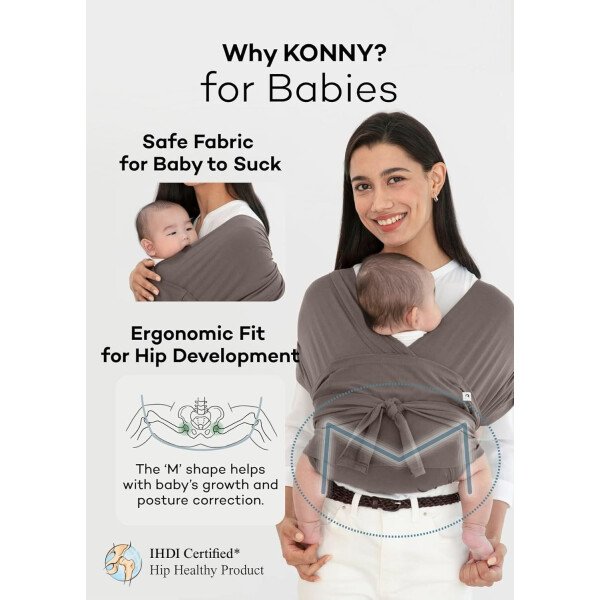 Konny Portabebés Flex SoftBreeze con soporte para la cabeza, ajustable, fácil de llevar, perfecto para bebés recién nacidos, esenciales de hasta 44 libras (XS-XL) - Beige - Image 46