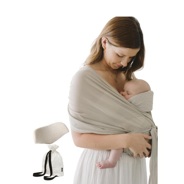 Konny Portabebés Flex SoftBreeze con soporte para la cabeza, ajustable, fácil de llevar, perfecto para bebés recién nacidos, esenciales de hasta 44 libras (XS-XL) - Beige - Image 52