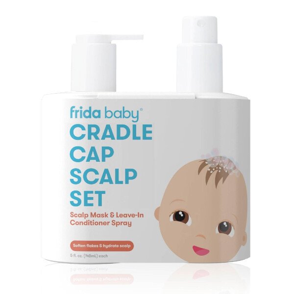 El sistema de costra láctea de 3 pasos por Fridababy | DermaFrida The FlakeFixer | Esponja, cepillo, peine y soporte de almacenamiento para bebés con costra láctea - Image 14