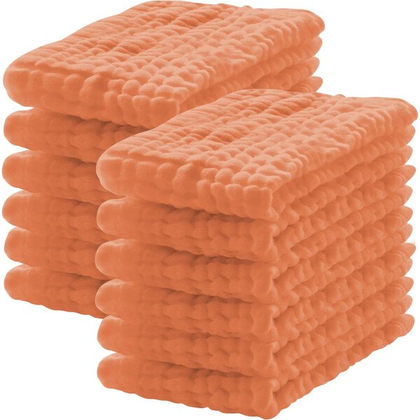Paquete de 12 paños de muselina para eructos, 100% algodón, grandes, 20 x 10 pulgadas, extra suaves y absorbentes, para bebé, color blanco - Image 21
