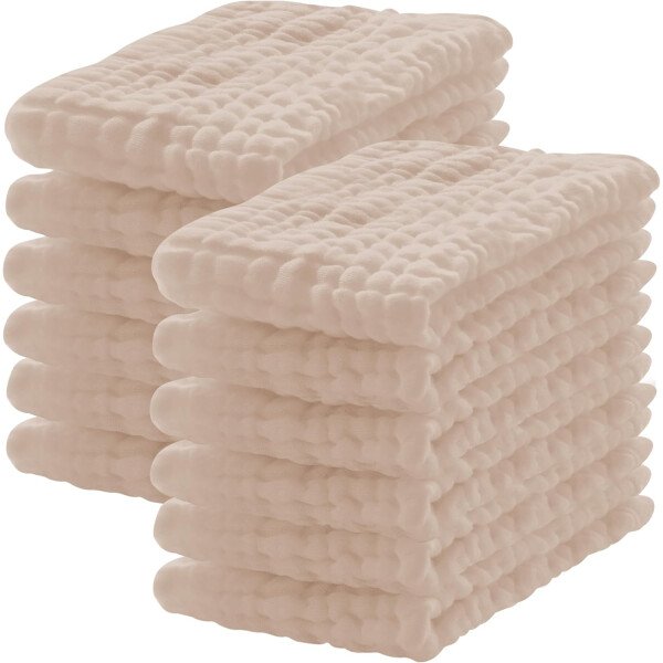 Paquete de 12 paños de muselina para eructos, 100% algodón, grandes, 20 x 10 pulgadas, extra suaves y absorbentes, para bebé, color blanco - Image 27