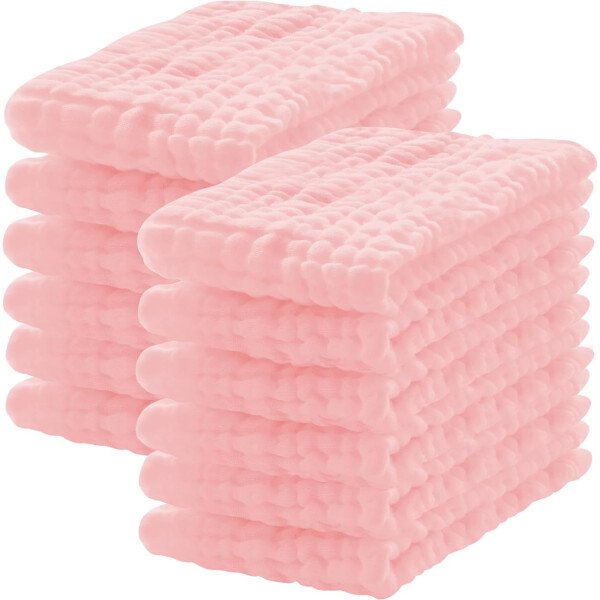 Paquete de 12 paños de muselina para eructos, 100% algodón, grandes, 20 x 10 pulgadas, extra suaves y absorbentes, para bebé, color blanco - Image 39