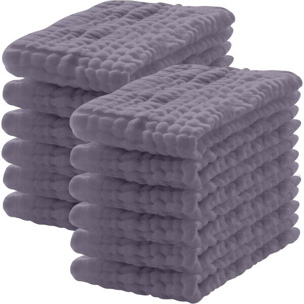 Paquete de 12 paños de muselina para eructos, 100% algodón, grandes, 20 x 10 pulgadas, extra suaves y absorbentes, para bebé, color blanco - Image 50