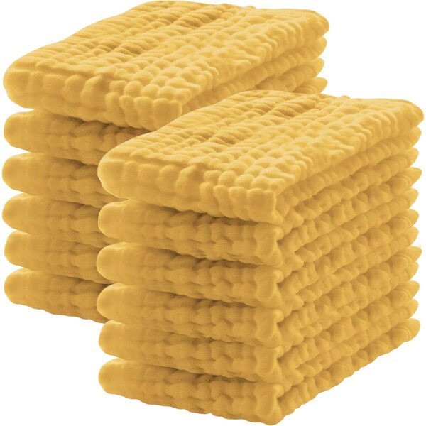 Paquete de 12 paños de muselina para eructos, 100% algodón, grandes, 20 x 10 pulgadas, extra suaves y absorbentes, para bebé, color blanco - Image 60
