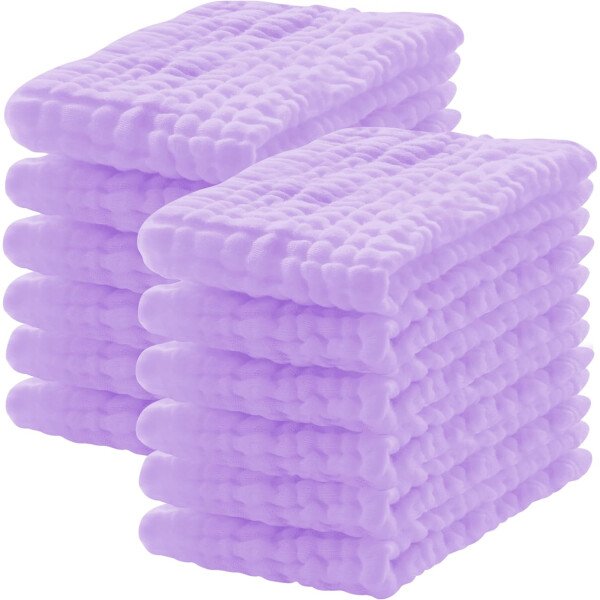 Paquete de 12 paños de muselina para eructos, 100% algodón, grandes, 20 x 10 pulgadas, extra suaves y absorbentes, para bebé, color blanco - Image 66