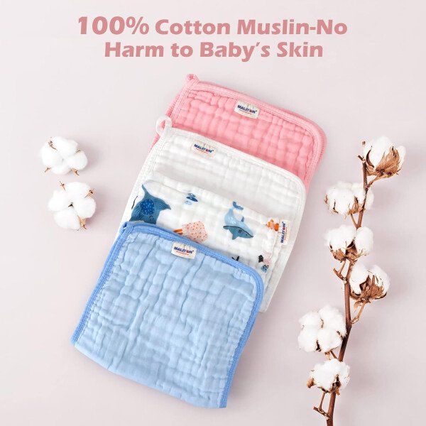 Maliton Paños de muselina para bebé, paquete de 6 paños grandes de 20 x 10 pulgadas, 100% algodón, absorbentes y suaves, 6 capas, tela de muselina esencial para recién nacido (animales y automóviles, - Imagen 42