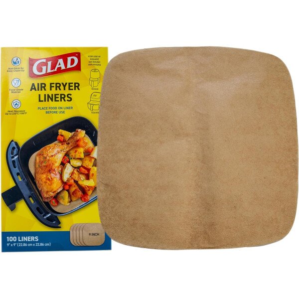 Glad Forros para freidora de aire de forma cuadrada redondeada con paredes, antiadherentes y resistentes al calor, material de grado alimenticio, adecuado para freidoras de aire cuadradas y redondas - Image 5