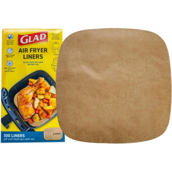 Glad Forros para freidora de aire de forma cuadrada redondeada con paredes, antiadherentes y resistentes al calor, material de grado alimenticio, adecuado para freidoras de aire cuadradas y redondas - Image 16