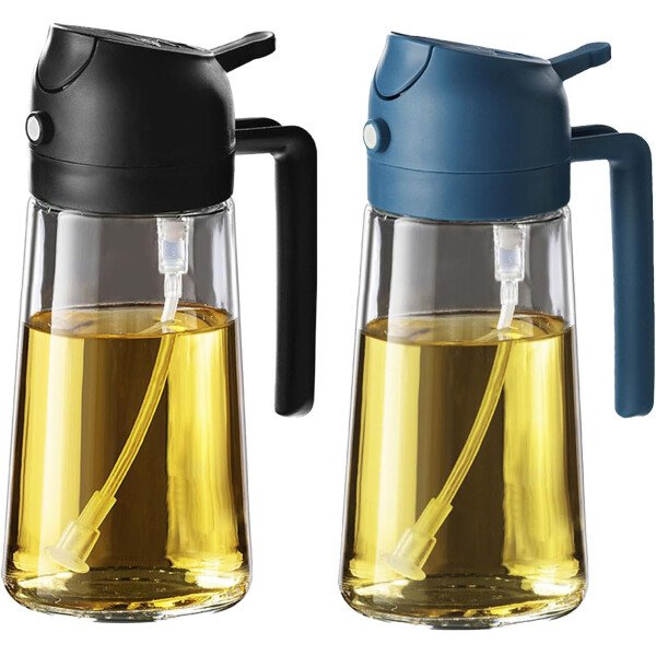 TrendPlain Pulverizador de aceite de oliva de vidrio de 16 oz/15.9 fl oz para cocinar, botella dispensadora de aceite de oliva 2 en 1 para accesorios de cocina y accesorios para freidora de aire - Image 44