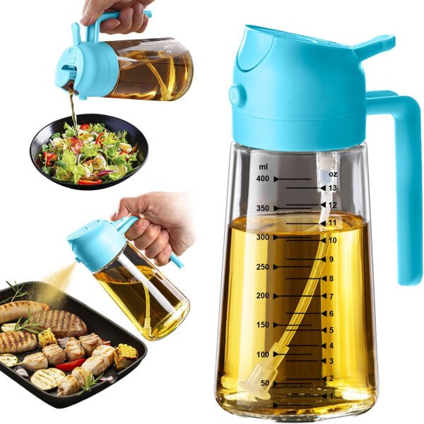 TrendPlain Pulverizador de aceite de oliva de vidrio de 16 oz/15.9 fl oz para cocinar, botella dispensadora de aceite de oliva 2 en 1 para accesorios de cocina y accesorios para freidora de aire - Image 59