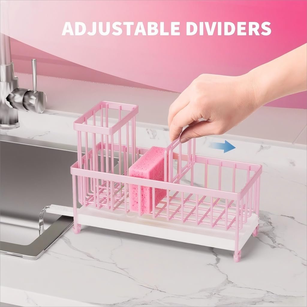 Cisily Soporte de esponja negro para fregadero de cocina, organizador de fregadero con soporte alto para cepillos, organizadores de encimera de cocina y artículos esenciales de almacenamiento, acero - Imagen 25