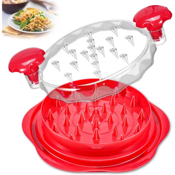 Herramienta trituradora de pollo para cocina, máquina trituradora manual de pechuga de pollo para alimentos molidos, carne y verduras (negro elegante) - Imagen 9