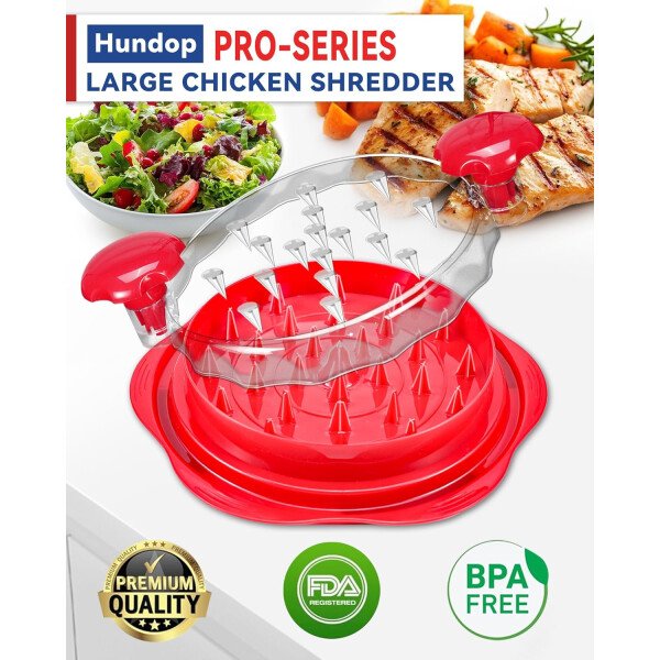 Herramienta trituradora de pollo para cocina, máquina trituradora manual de pechuga de pollo para alimentos molidos, carne y verduras (negro elegante) - Imagen 10