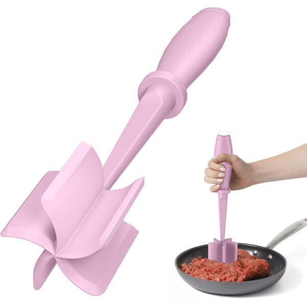 Picador de carne, molinillo de hamburguesas, triturador de alta calidad resistente al calor para carne molida, molinillo de hamburguesas, herramienta de mezcla de patatas de nailon, color negro - Imagen 8