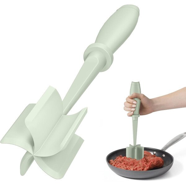 Picador de carne, molinillo de hamburguesas, triturador de alta calidad resistente al calor para carne molida, molinillo de hamburguesas, herramienta de mezcla de patatas de nailon, color negro - Imagen 25