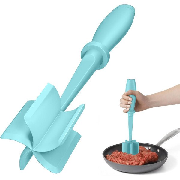 Picador de carne, molinillo de hamburguesas, triturador de alta calidad resistente al calor para carne molida, molinillo de hamburguesas, herramienta de mezcla de patatas de nailon, color negro - Imagen 32
