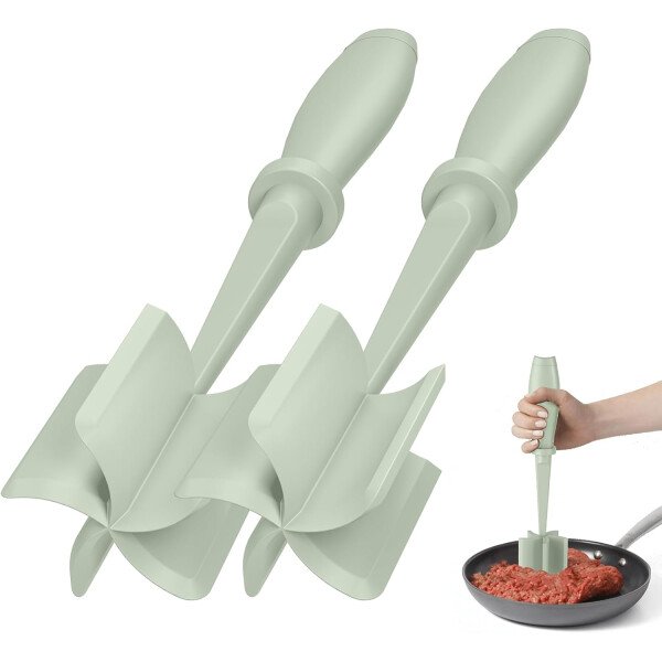 Picador de carne, molinillo de hamburguesas, triturador de alta calidad resistente al calor para carne molida, molinillo de hamburguesas, herramienta de mezcla de patatas de nailon, color negro - Imagen 39